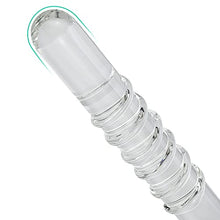 Load image into Gallery viewer, Crystal Anal Plug Masturbation Sex Toy, Transparent Thread Design Butt Plug SM Pleasure Wand Glass Massage Dildo Penis Trainer Toys with Unique Bottom Safety Design for Couples Women and Men (L)
