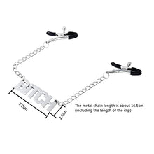 Load image into Gallery viewer, Nipple Clamps with Chain - Adjustable Non Piercing Nipple Clamps with Letter Chain, Nipple Clamps for Sex Pleasure, Nipple Clamps for Sex, Nipple Clamps (Slut)
