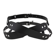 Load image into Gallery viewer, Eye Mask Blindfold Mask Crossing Eye Band Lightproof PU Leather Leather Leather Sexy Men Women Cosplay Punk SM Handcuffs Restraints Training Adjustable Individuality Costume Accessories (Black)
