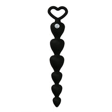 Load image into Gallery viewer, Silicone Anal Beads with Heart-Shaped Pull Ring, Black, 51 Gram - Anal Sex Toys &quot;EasyToys A Toy for Everyone&quot;
