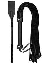 Load image into Gallery viewer, MALINERO Black Sex Whip Adult Crop 18&quot; BDSM Whip Set Bondage Flogger Kit Crop Sex Set Adult Crop Paddle Spanking BDSM Set Spanking Paddle Adults Flogger
