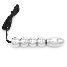 Load image into Gallery viewer, Anal Beads with Current, Anal Plug Metal Anal Plug Anal Trainer Toy with 5 Scale Balls Fetish Kinky Sex Tool for Couples
