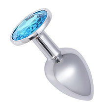 Load image into Gallery viewer, Small Anal Plug, Anal Toy Plug Beginner, Personal Sex Massager, Stainless Steel Butt Plug for Women Men Couples Lover, LightBlue
