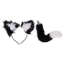 Load image into Gallery viewer, Alvivi Adult Sex Accessories Set,Cat Claw Silicone Tail Ball Butt Plug with Cat Ear Headband for Couple Sex Toys Black&amp;White One Size
