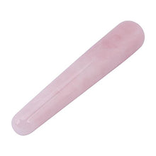 Load image into Gallery viewer, FTVOGUE Massage Stone Rose Natural Quartz Crystal Face Massage Wand Stone Smooth Stick Massaging Treatment Tool Pink 110mm(Pink)
