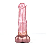 Soft Optional Size Ribbed Suction Artificial Horse Dildo Multi Color Silicone Made Massive Head Textured (M)