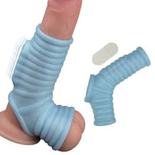 Load image into Gallery viewer, Nasstoys - Vibrating Power Sleeve - Ribbed Fit - Blue
