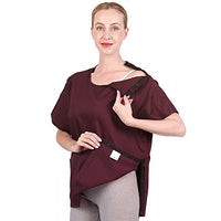 Post Surgery Shirt Post Shoulder Surgery Shirt Rehab Clothes Short Sleeve Post Mastectomy Shirts with Drain Management Pockets(AA10-XXL)