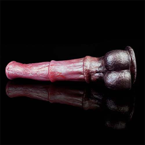 Silicone Horse Dildo Simulation Animal Horse Anal Plug with Suction Cup Silicone Adult Sex Toys for Men Women (M)