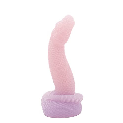 Nathara Snake Suction Cup Fantasy Dildo - Light Jellyfish Color Scheme - Handmade in The USA - Adult Toys, Sex Toys (Mini)