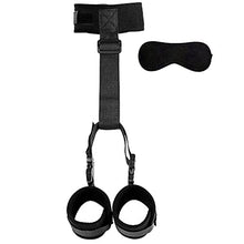 Load image into Gallery viewer, Sex Blindfold for Adult Couple Adjustable Bed Restraints Adult Bondage Set Back Restraining Neck to Wrist Sex Bondage Set with Eye Mask Women Submissive Kit
