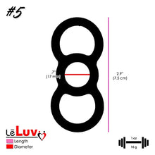 Load image into Gallery viewer, LeLuv Loop Handle Tension Rings Eyro Slippery Black Silicone .7 inch Unstretched Diameter 3 Pack
