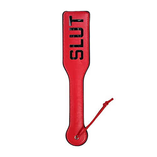 VENESUN Faux Leather Slut Spanking Paddle for Sex Play, 12.8inch Total Length Paddle for Adults, Red