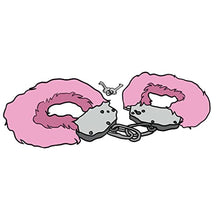 Load image into Gallery viewer, JASINCESS Plush Handcuffs with Keys Toy Handcuffs Stage Costume Props (Pink)
