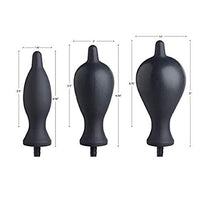 Load image into Gallery viewer, Dark Inflator Silicone Inflatable Anal Plug
