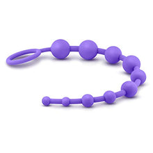 Load image into Gallery viewer, Blush Luxe Silicone 10 Beads - Silky Smooth Ultrasilk - Puria Platinum Silicone - Beginners Anal Beads -12.5&quot; Long with Sturdy Pull Handle - Luxury Adult Sex Toy for Men Women Couples Play - Purple
