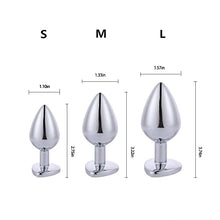 Load image into Gallery viewer, AECBUY 3 Pcs Anal Butt Plug Kit, Waterproof Stainless Steel Anus Dilator with Different Sizes, Adult Anal Trainer Sex Toys with Pink Heart Shaped Jewelry Base for Male Female Pink , Silver 1.0 Count
