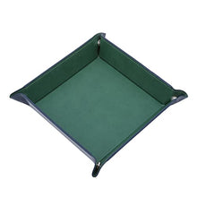 Load image into Gallery viewer, ZHUIGUANG Four Corners Foldable Dice Tray PU Leather Portable Folding Hexagonal Dice Roller Tray for Tabletop Role Playing(Green)
