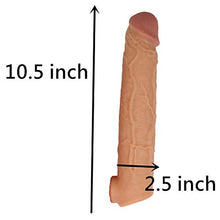 Load image into Gallery viewer, Amalgo Really 10.5 inch Skin Ample Penis Enhancer Sheath Extender New Year 2020 Type Enlargement Extra Large Male Stretchy Moving Extension Sleeve Cage Home Gift
