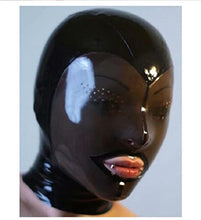 Load image into Gallery viewer, GITDOT Sexy Latex Head Cover Black Latex HeadMask All Inclusive Latex Hood, Zipper Open for Party Club Wear Role Play, Medium
