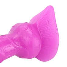 Load image into Gallery viewer, Romi Realistic Penis G-spot Dildo Artificial Wolf Cock Vaginal Stimulation Prostate Massage Butt Plug Anal Sex Toy for Women Men Couples Lovers (Purple)
