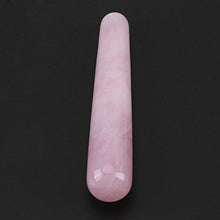 Load image into Gallery viewer, FTVOGUE Massage Stone Rose Natural Quartz Crystal Face Massage Wand Stone Smooth Stick Massaging Treatment Tool Pink 110mm(Pink)
