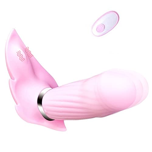 DNEPMNI - Phantom Dildo Series Wireless Remote Control Butterfly with Egg Skipping Swinging Telescopic Vibrator Double Point Vibrator Female Masturbation Adult Sex Products (Phantom 8.0 Pink)