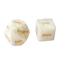 SOIMISS 2pcs Adult Dices Game Funny Love Romantic Dices Toy Role Play Accessories for Couples Lovers Honeymoon Newlyweds Game Bacherette Party Supplies (English Words)