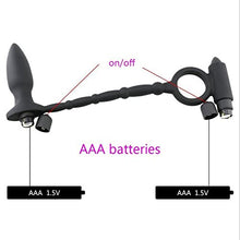 Load image into Gallery viewer, ERUN Anal Vibrator with Thick Penis Ring Cock Ring Anal 10 Vibrator Strong Vibration Medical Silicone Double Prostate Massager with Cock Ring Adult Male Sex Toys for Men
