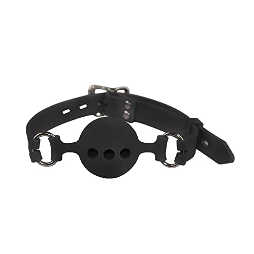 COVETHHQ Silicone Open Mouth Gag Sex Bondage BDSM Fetish Restraints Toy Ball Exotic Accessories Fetish Sex (Color : SM14-black-S)