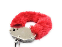 Load image into Gallery viewer, JASINCESS Plush Handcuffs with Keys Toy Handcuffs Stage Costume Props (Red-1)
