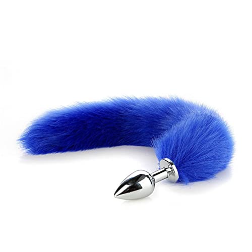 LSCZSLYH Accessories for Woman Cosplay Fox Mask Tail Anal Plug Metal Anus Butt Plug Mask Half Cat Mask Party Sexy Adult Mask Game Masks BDSM (Color : Stainless Deep Blue)