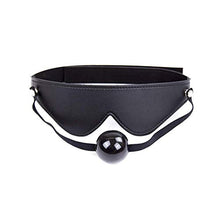 Load image into Gallery viewer, ran Eye mask with Black Solid Soft Mouth Ball Integrated Toy Elastic Band Adjustable Mouth Ball
