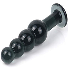 Load image into Gallery viewer, Epichao Black Graduated Anal Bead Plug Crystal Butt Bead Plug Glass Anal Trainer Toy
