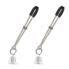 Load image into Gallery viewer, Nipple Clamps for Women, Non Piercing Breast Stimulation Clamps, Non Piercing Bells Metal Nipple Clamps, Breast Clip Toy, Nipple Clamps for Pleasure Sex (a)
