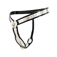 LESOYA Male Adjustable Stainless Steel Chastity Belt Device Chastity Cage Penis Lock Pants BDSM Bondage Briefs with Metal Plug