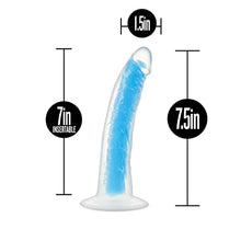 Load image into Gallery viewer, Blush Neo Elite Glow in The Dark 7.5 Inch Silicone Dual Density Cock with Suction Cup, Sex Toy for Women, Neon Blue
