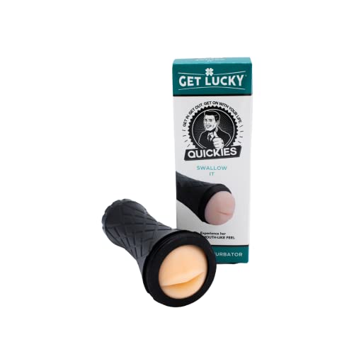 Get Lucky Male Masturbator, Swallow It, Oral Sex Men's Stroker Made of Silicone Pink