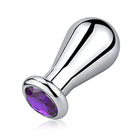 Alloy Bulb Shaped Anal Plug Prostate Massage Butt Plug with Circle Base Design for Men Women Sphincter Stretch Sex Toy (S)