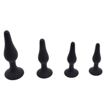 Load image into Gallery viewer, Black Silicone Watertight Male Exercise Plug Plugs (4 PCS) That Used for Women and Men
