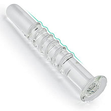 Load image into Gallery viewer, Crystal Anal Plug Masturbation Sex Toy, Transparent Thread Design Butt Plug SM Pleasure Wand Glass Massage Dildo Penis Trainer Toys with Unique Bottom Safety Design for Couples Women and Men (M)
