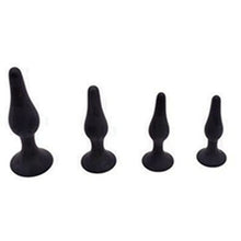 Load image into Gallery viewer, 4 PCS Black Anal Sex Plugs Asa01sh
