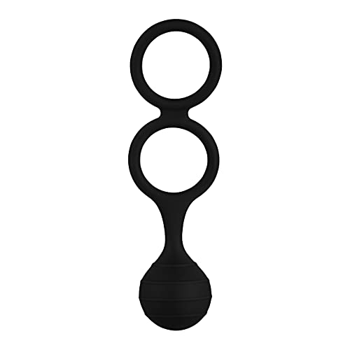 EIS Penis and Testicle Weight - Double Cock Ring with Weight for Increased Sensuality and Penis Training - Skin-Friendly Silicone (3.95 oz)