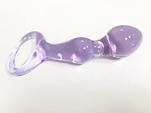 Load image into Gallery viewer, CCHW Glass Dildo Anal Beads, Crystal Anal Beads Pleasure Wand Butt Plug G-spot P-spot Massager Pleasure Wand Penis Anal Sex Toys for Men Women, Light Purple
