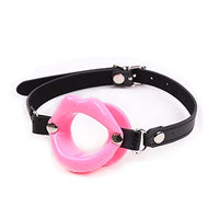 COVETHHQ BDSM Slave O Ring Silicone Lips Open Mouth Gag Fetish Kinky Adult Games Harness Bondage Equipment Sex Toys (Color : Belt-Pink)