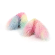 Load image into Gallery viewer, DYWHTY Metal Small Cute Rabbit Bunny Headband Pink Silk Fox Tail Ball Anal Bead Butt Plug Set Sex Toy Cosplay Game (Color : Sky Blue)
