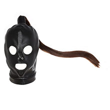 Load image into Gallery viewer, Latex Hood Show mouth Eye Fetish Toys With Removable Wig Restraints Headgear Bondage JL-035
