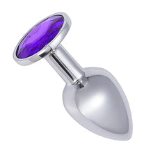 Load image into Gallery viewer, Hmxpls Small Anal Plug, Anal Toy Plug Beginner, Personal Sex Massager, Stainless Steel Butt Plug for Women Men Couples Lover, Purple
