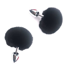 Load image into Gallery viewer, Tail Fur Furry Rabbit Tail Plug Stainless Steel Tail Plug Adult for Women Men Cospaly Game
