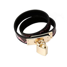 Load image into Gallery viewer, Snakeskin collar handcuffs leather toy with neck lock cosplay prop
